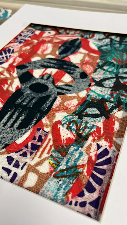 Fabric Collage Art-"A home inside"