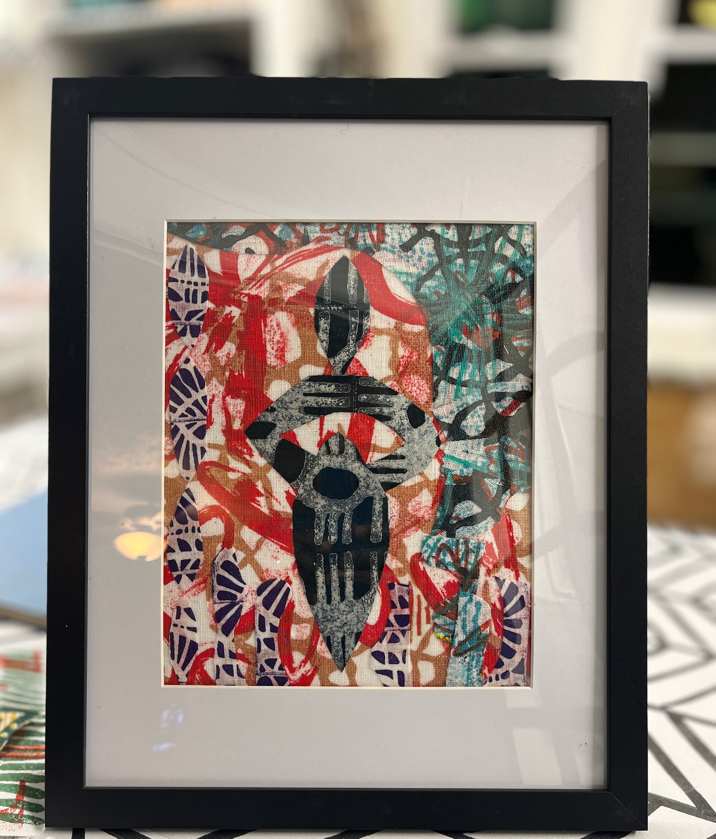 Fabric Collage Art-"A home inside"